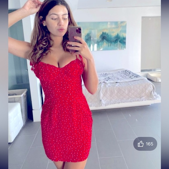 Red Floral Mini Dress - Picture 1 of 4
